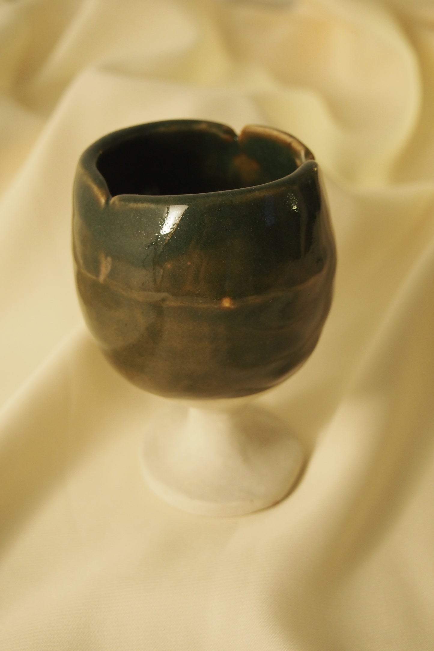 Tulip I Green, Ceramic Goblet