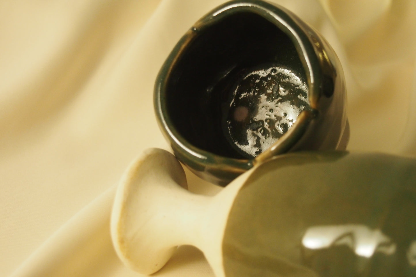 Tulip I Green, Ceramic Goblet