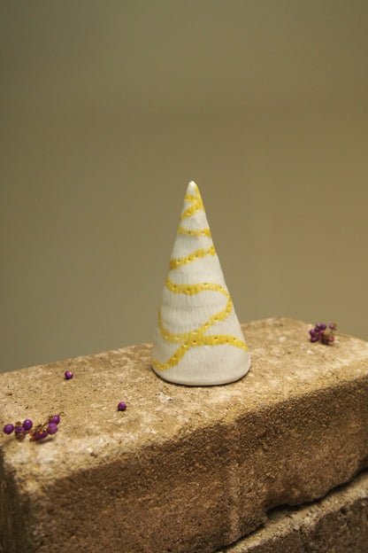 Baby Charm: Hand carved porcelain Christmas tree