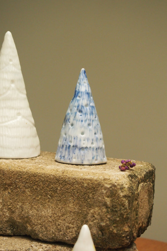 Baby Blues: Hand carved porcelain Christmas tree